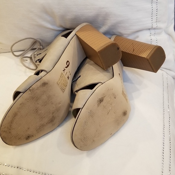 Mix No. 6 taupe lace-up sandal w/block heel - Picture 4 of 5